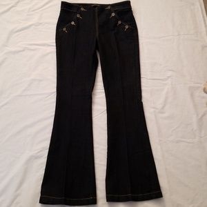 RUE 21 High-Rise Dark Wash Blue Denim Sailor Jeans